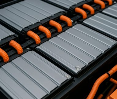 Close-up view of an electric vehicle battery, Summer EV & Hybrid Battery Tips for Merriam Drivers: Maximize Battery Life Now
